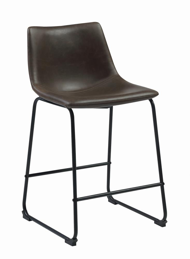 Industrial Brown Faux Leather Counter-Height Stool Coaster Z2 Premium