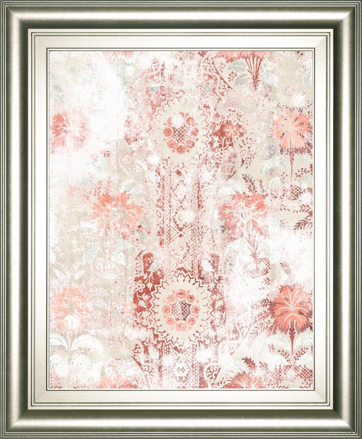 22x26 World Traveler Textile II By June Erica Vess - Red Classy Art