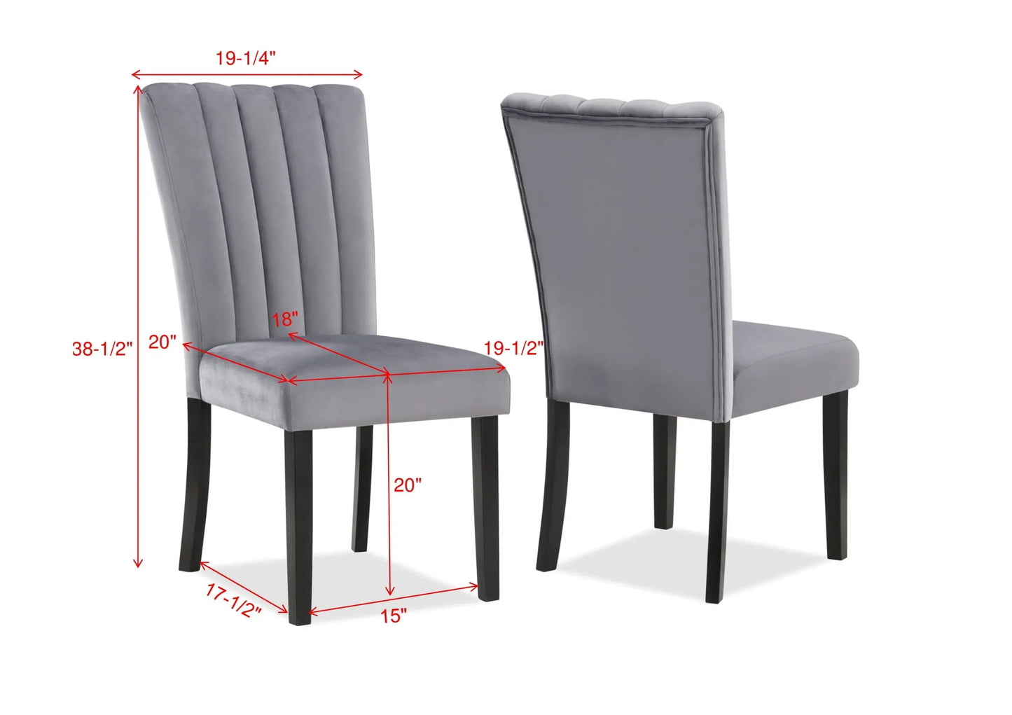 Pascal Gray Dining Chair, Set of 2 Crown Mark