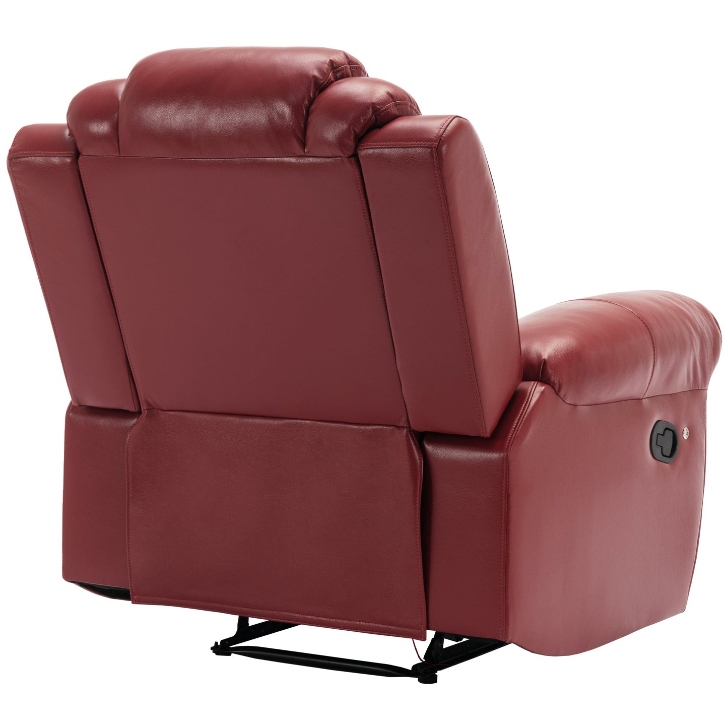 3 Pieces Recliner Sofa Sets Home Theater Seating Manual Recliner Chair with Center Console and LED Light Strip for Living Room, Wind Red House to Home Furnishings LLC