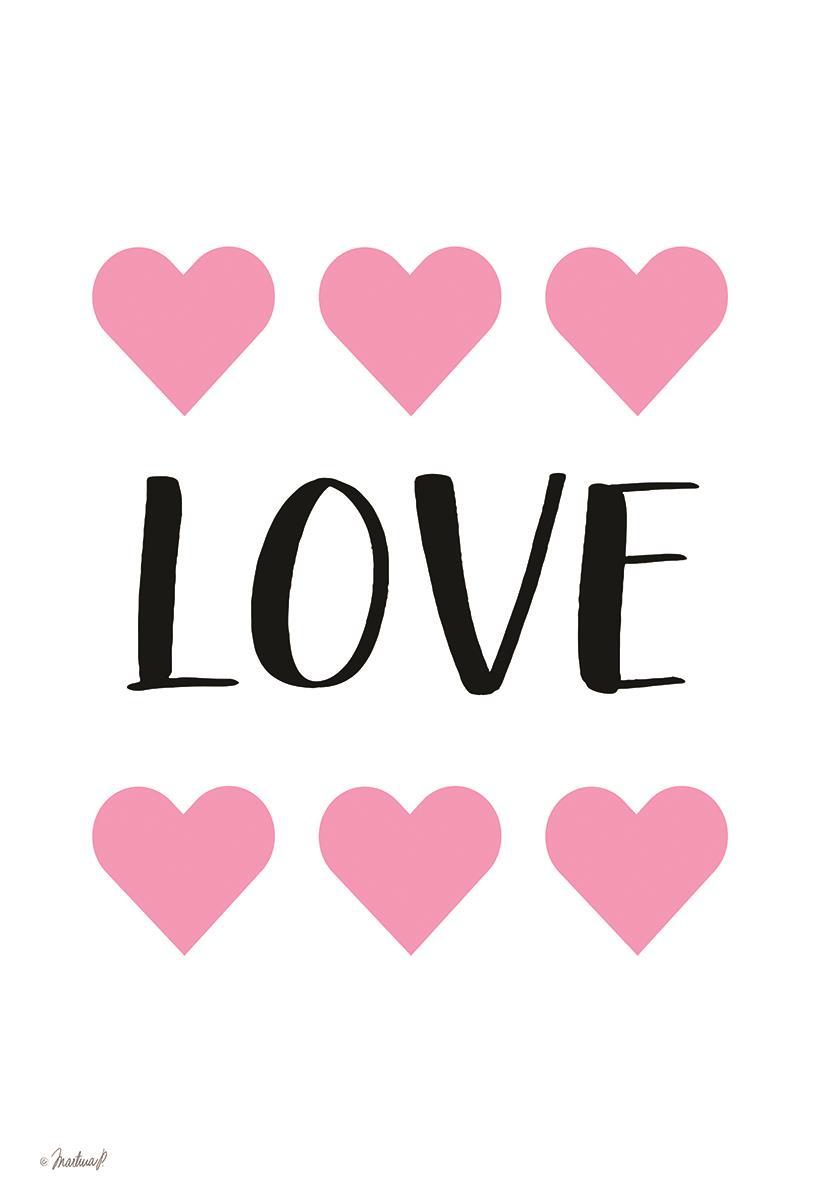 Love Hearts By Martina Pavlova - White Classy Art