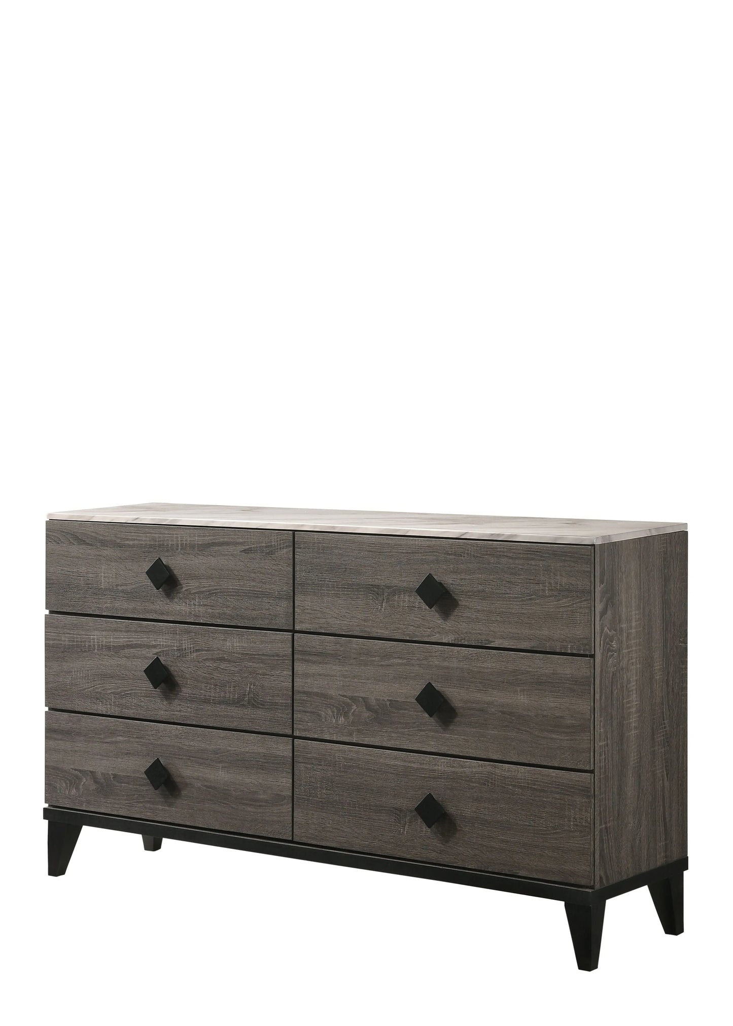Avantika Faux Marble & Rustic Gray Oak Dresser ACME East
