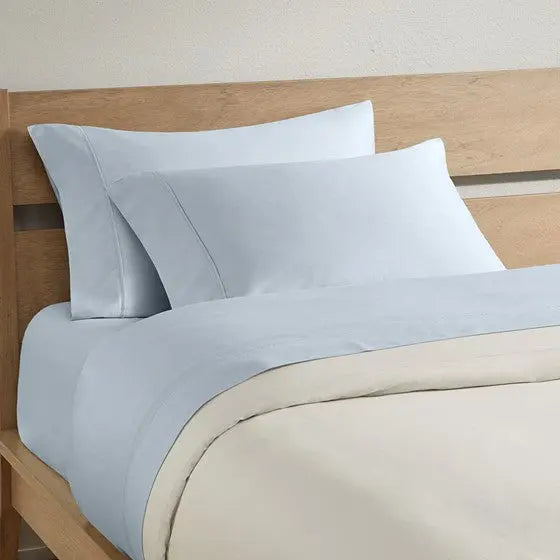 300TC 2PK BCI Cotton Pillowcase Blue King Olliix.com