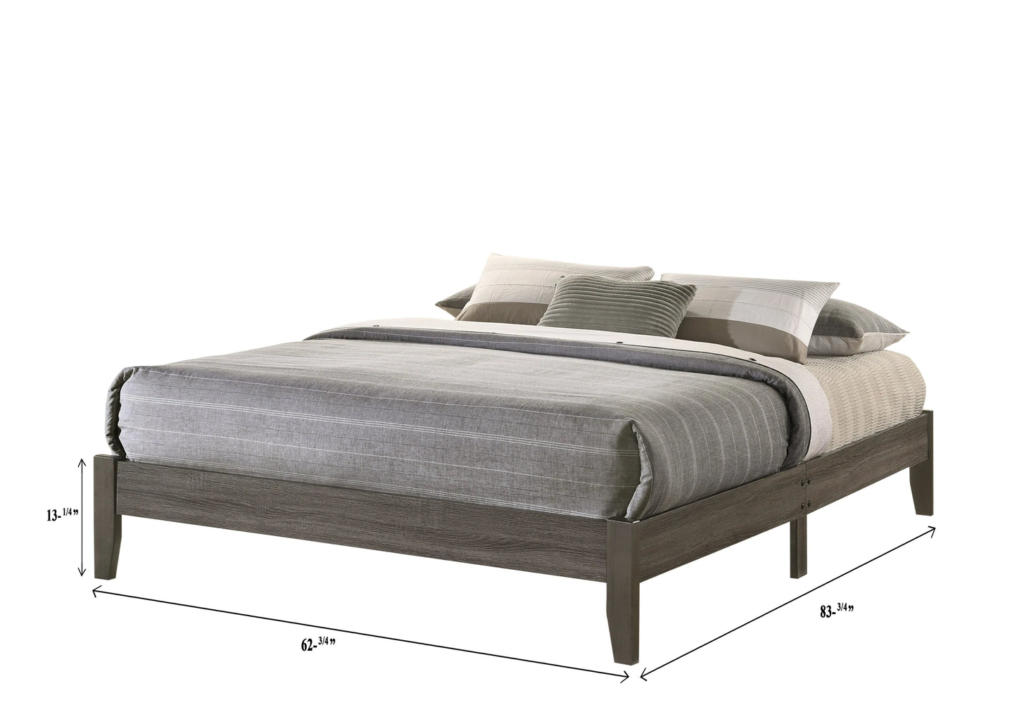 Skyler Gray Queen Platform Bed Crown Mark