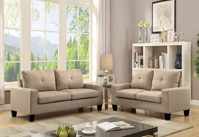 Platinum II Beige Linen Sofa & Loveseat ACME East