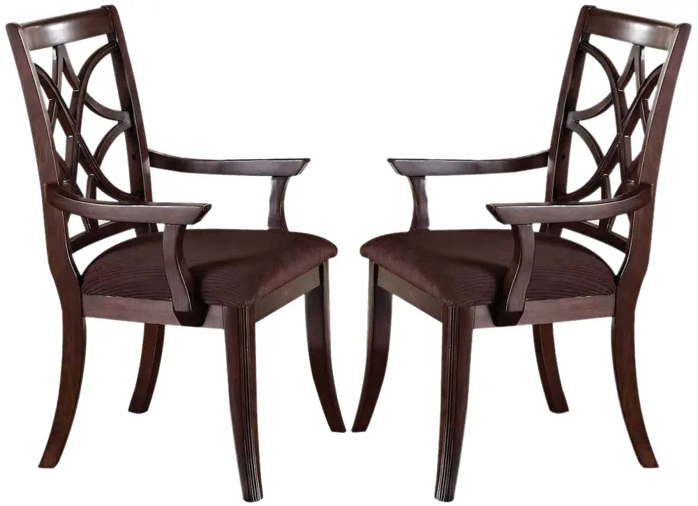 Acme Keenan Dining Arm Chairs (Set of 2) in Dark Walnut 60258 ACME East