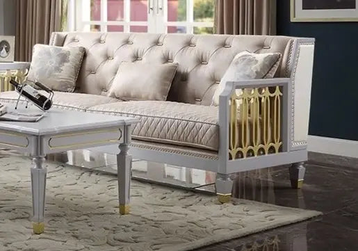 Acme Furniture House Marchese Sofa in White 58865 ACME East