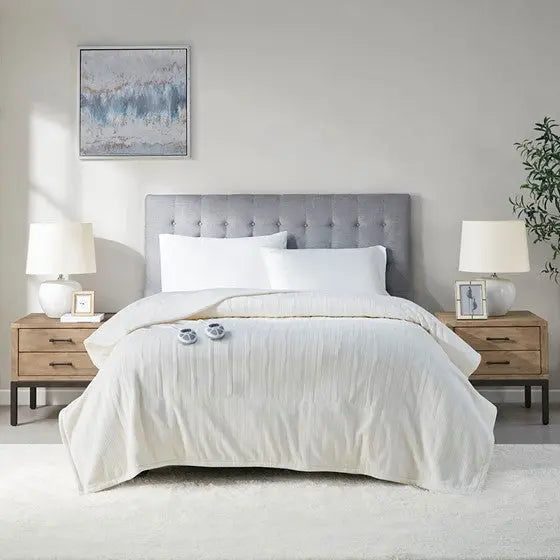 Heated Blanket Ivory Olliix.com