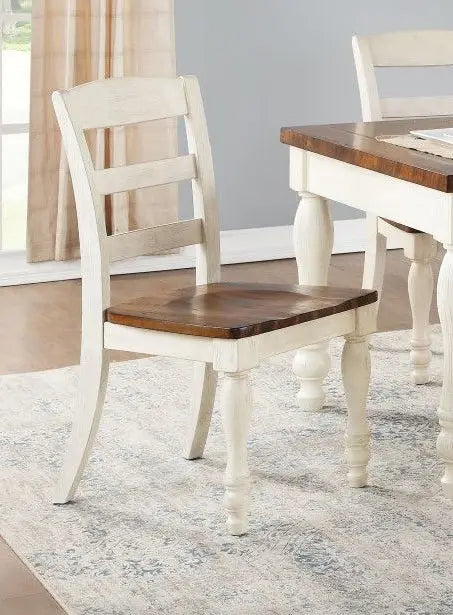 Acme Furniture Britta Side Chair in Walnut and Whitewash (Set of 2) 71772 ACME East