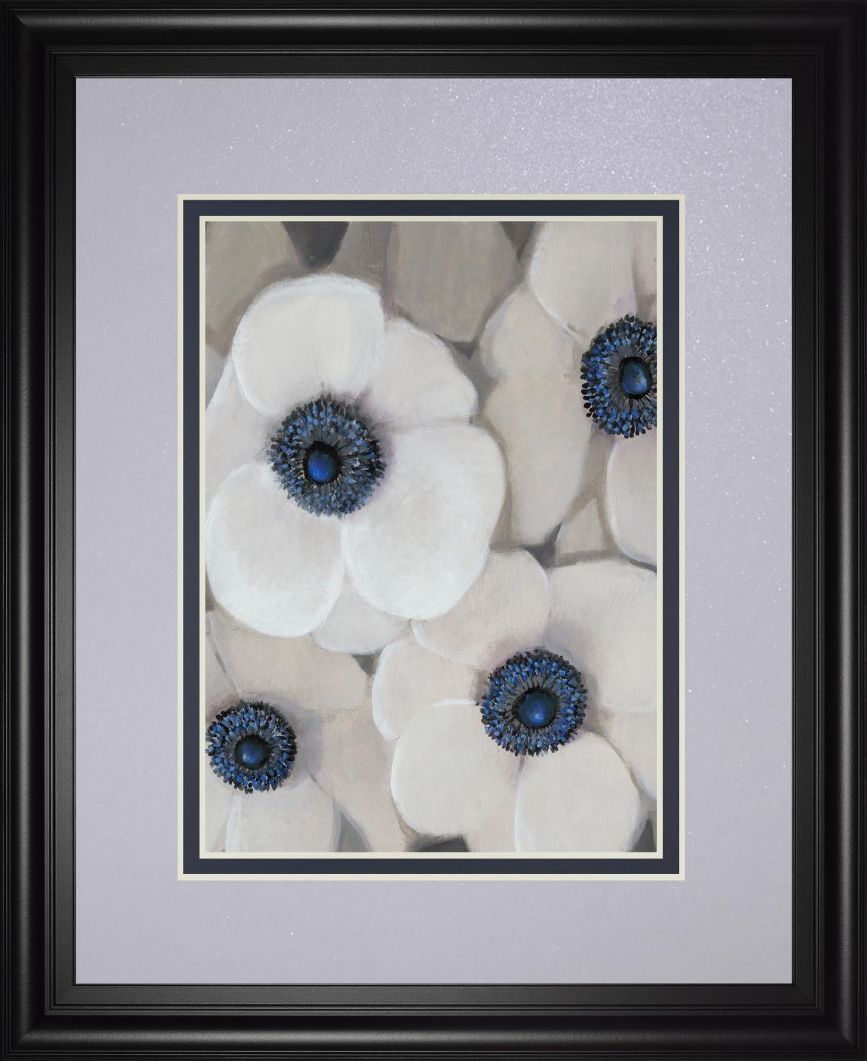 34x40 White Anemone II By Tim OToole - Dark Gray Classy Art
