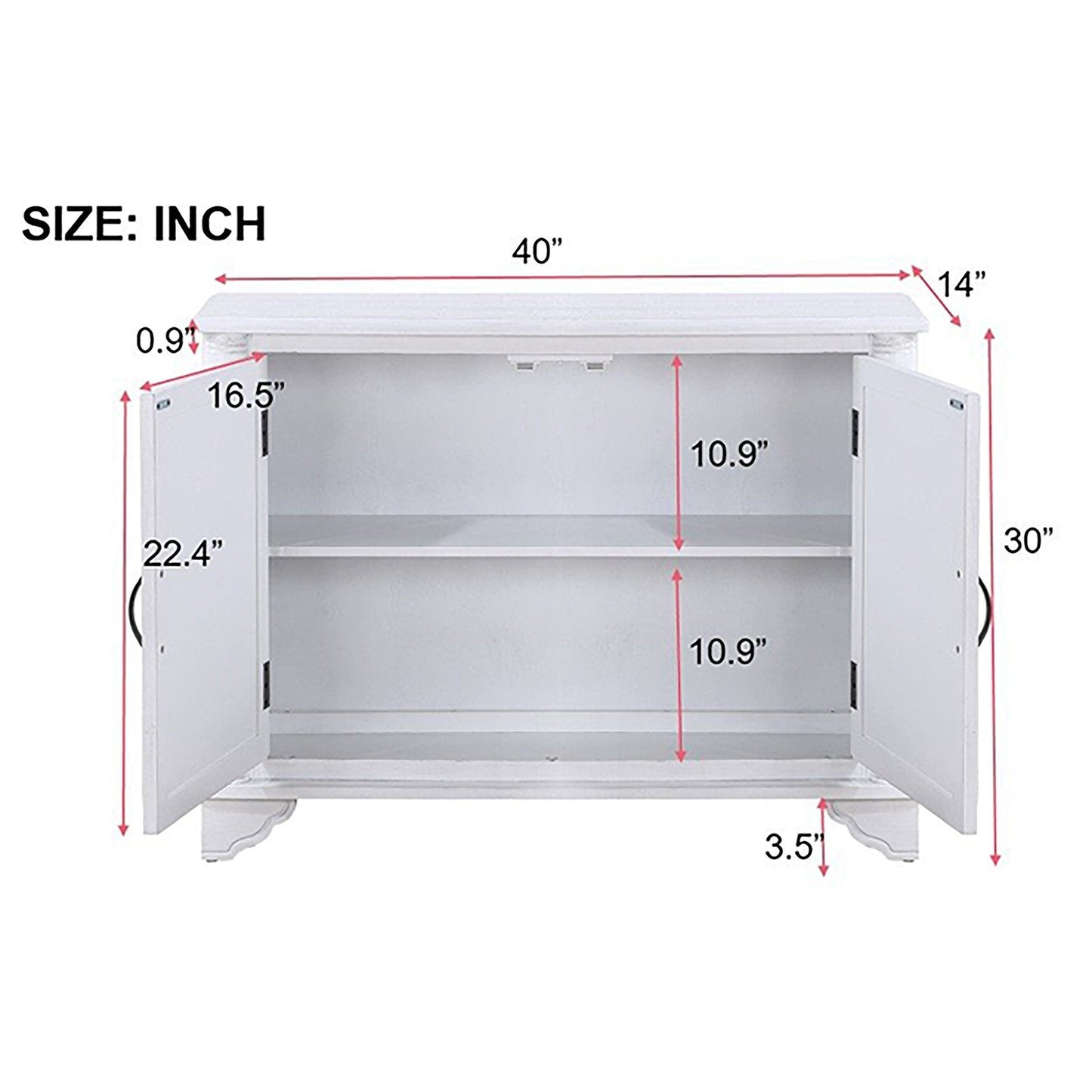 40" Console Table with Storage Shelf, Retro Entryway Table with Adjustable Storage Shelf, Sofa Couch Table for Hallway, Entry Way, Living Room, Foyer, Antique White House to Home Furnishings LLC