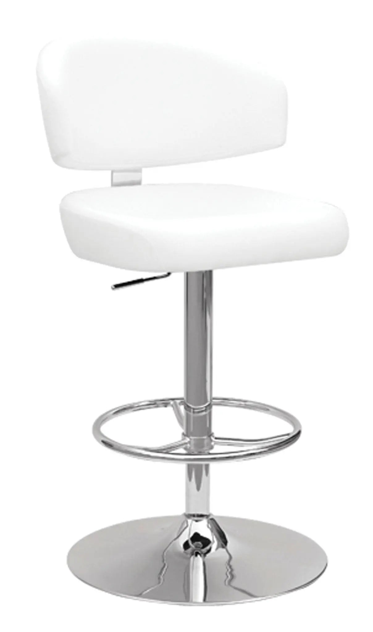 Deka White PU & Chrome Adjustable Stool (1Pc) ACME East