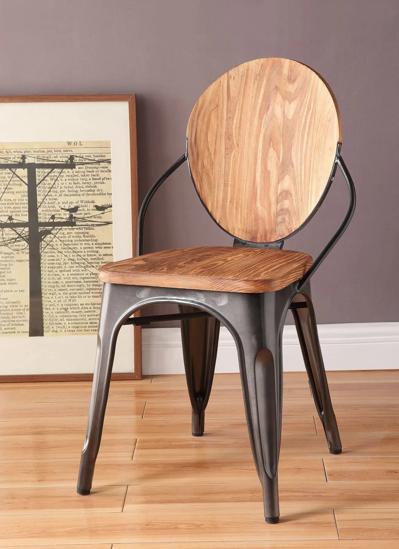 Jakia III Natural & Gunmetal Side Chair ACME East