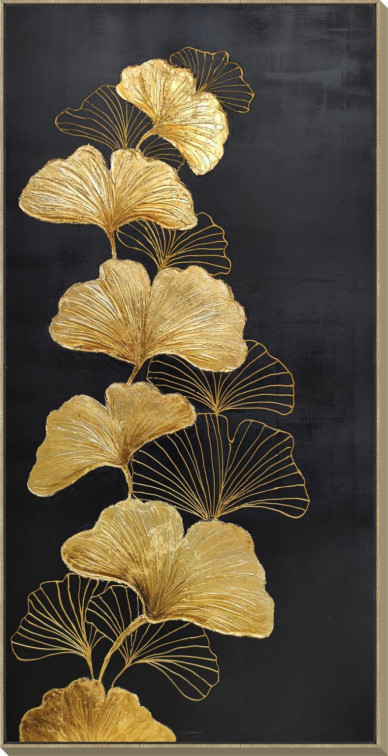 Hand Painted Textured Canvas In Frame - Yellow Classy Art