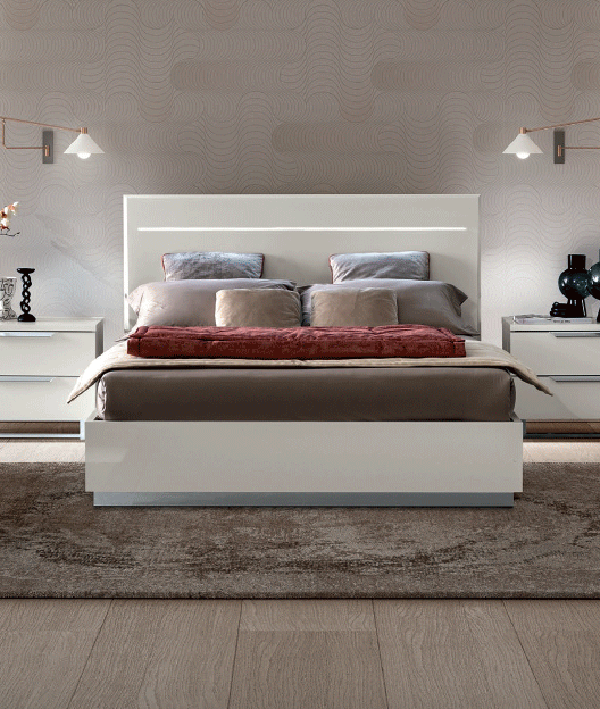 ESF Furniture - Kimera King Size Storage Bed in White Glossy - KIMERASTORAGEKS ESF Furniture