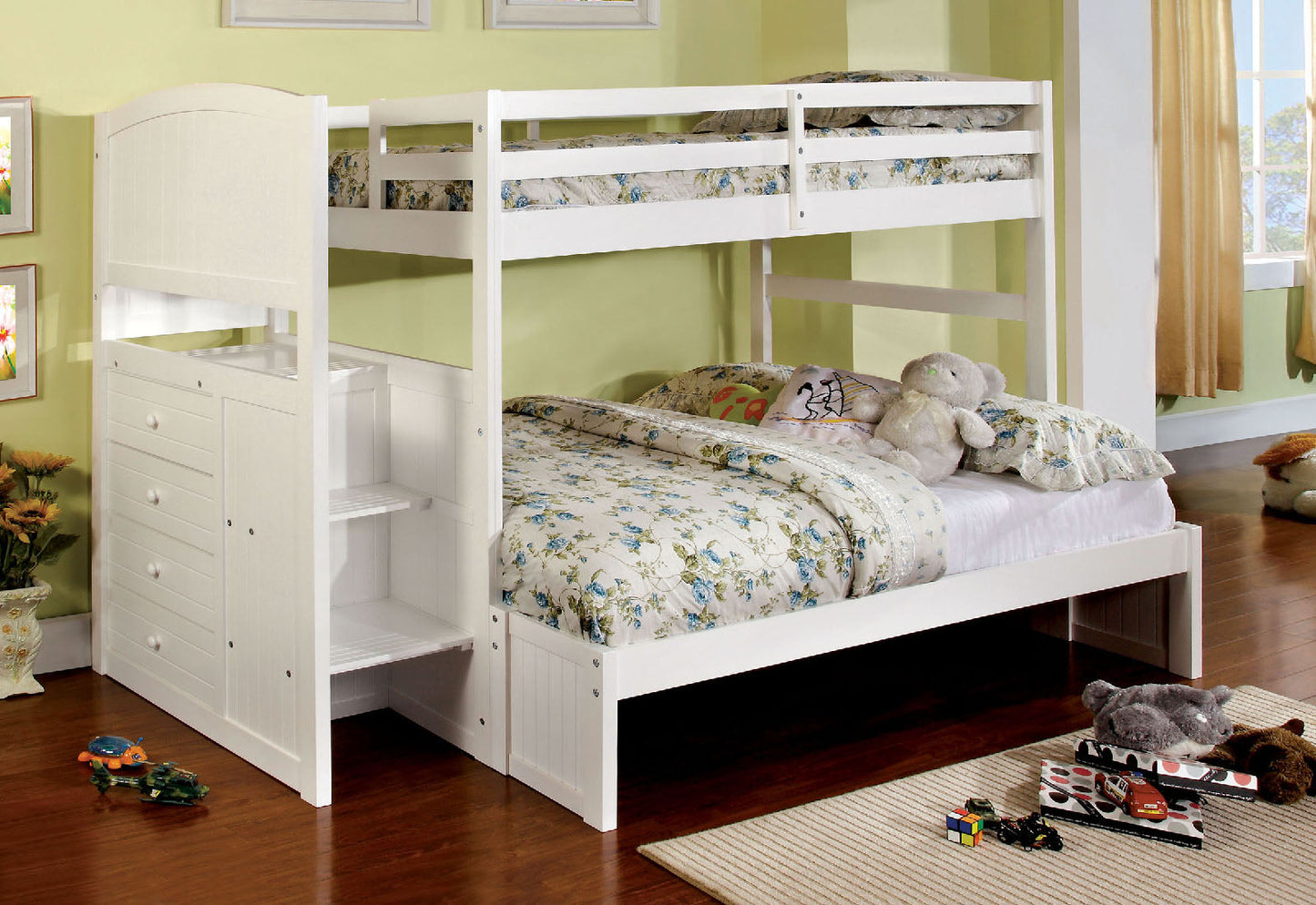 Appenzell White Twin/Full Bunk Bed FOA East