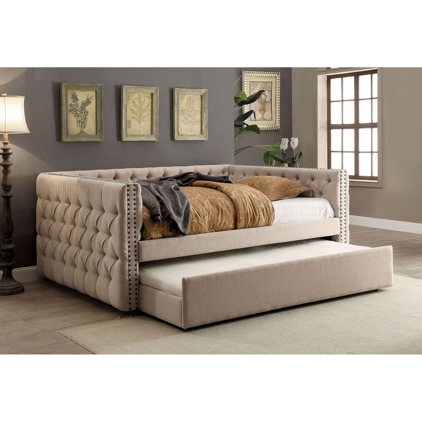 SUZANNE Ivory Twin Daybed w/ Trundle FOA East
