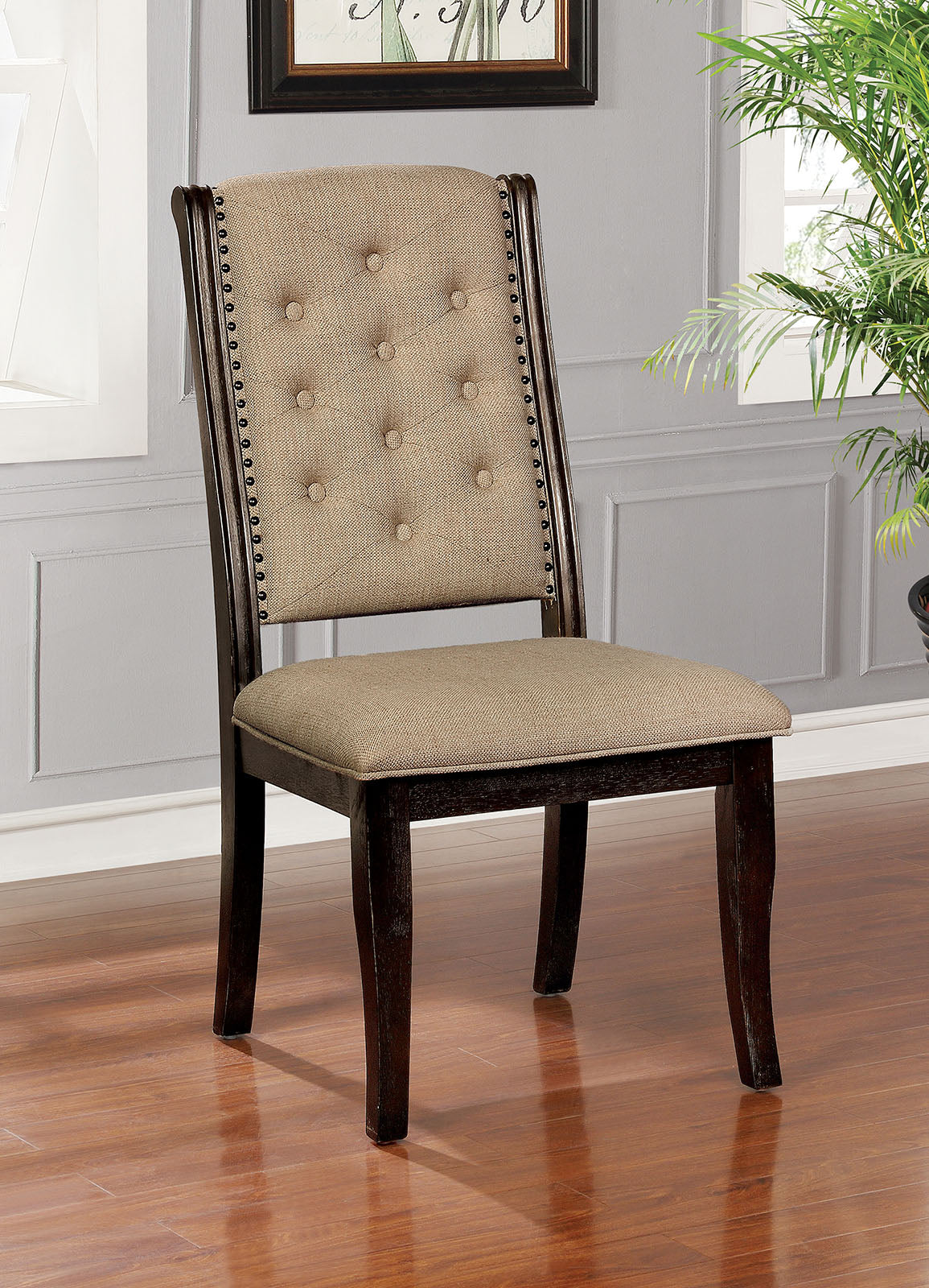 Patience Dark Walnut Side Chair (2/CTN) FOA East