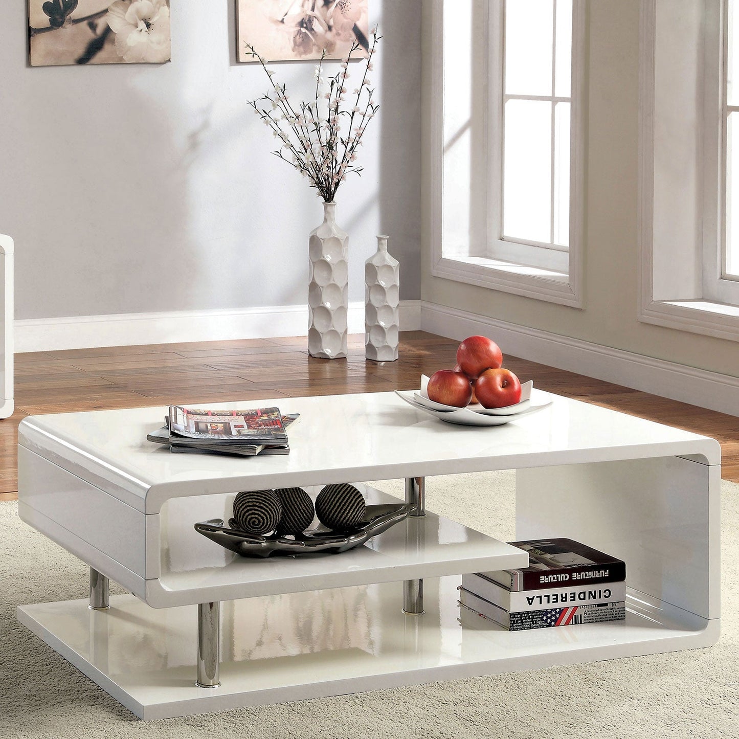 Ninove I White/Chrome Coffee Table FOA East