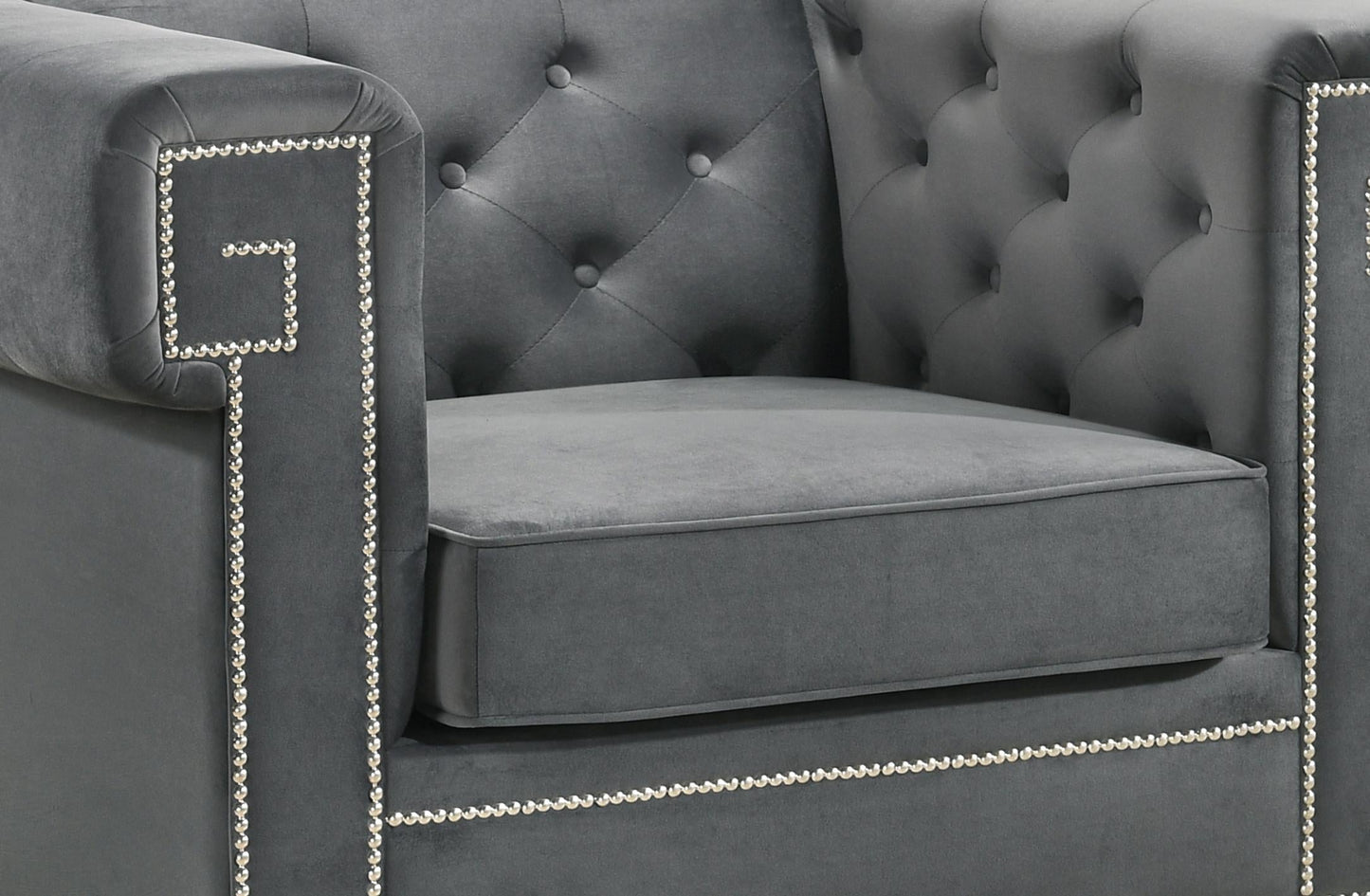 Clover Modern Style Gray Chair with Steel Legs Cosmos Furniture