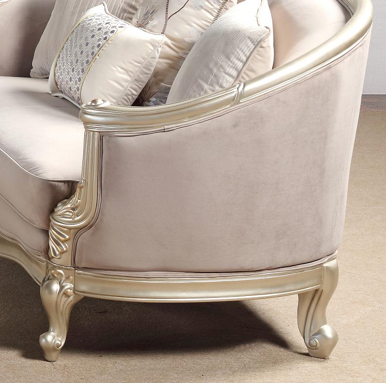Elanor Traditional Style Loveseat in Champagne finish Wood Cosmos Furniture