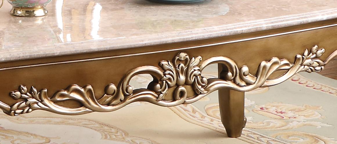 Amelia Traditional Style Coffee Table in Bronze finish Wood Cosmos Furniture