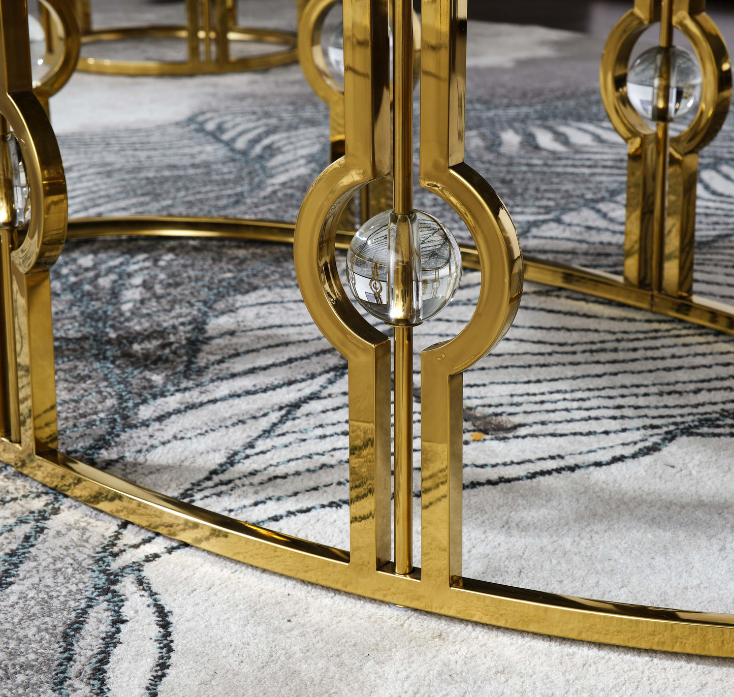 Anika Modern Style Marble Coffee Table with Metal Base Cosmos Furniture