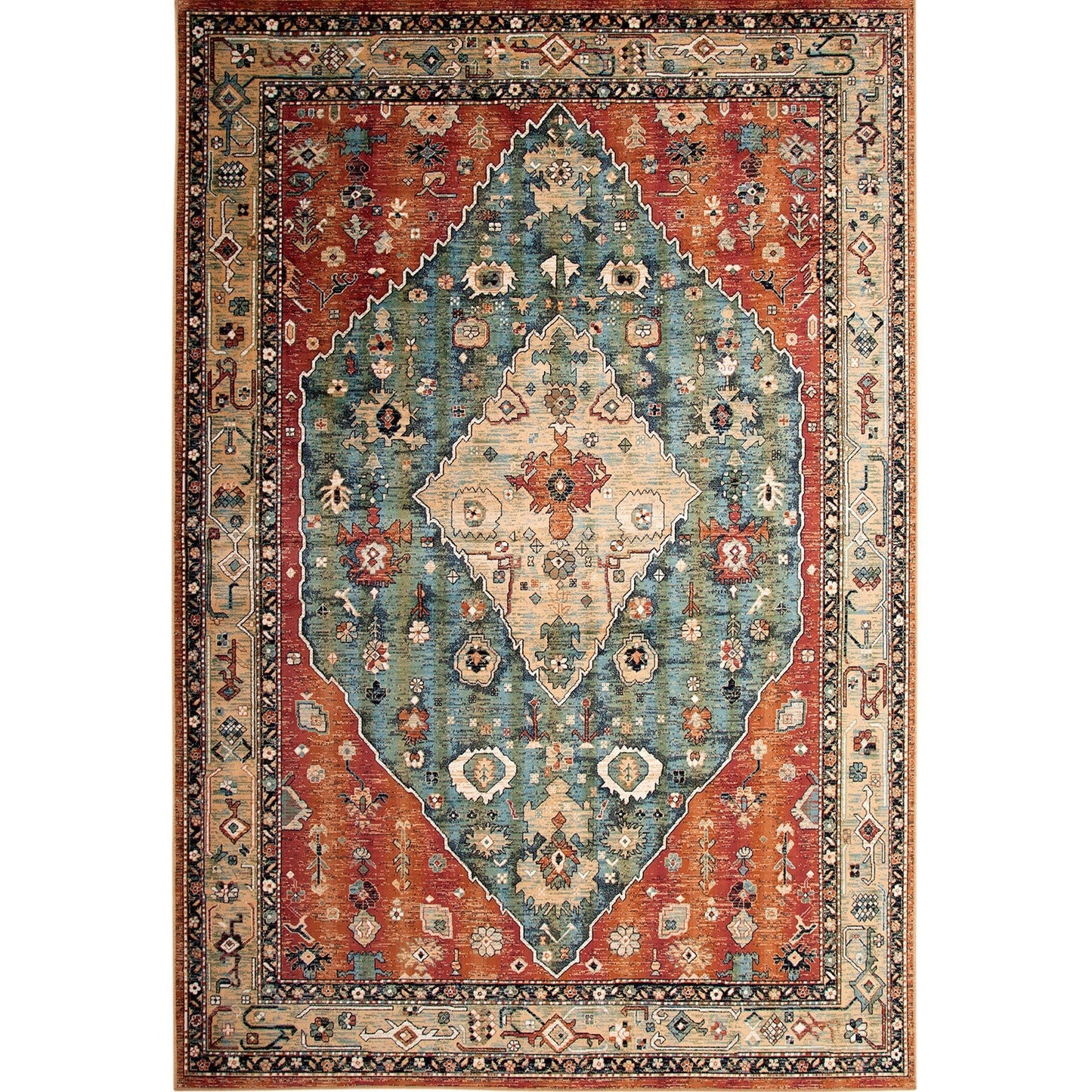 Mortsel Red/Multi 5'3" X 7'6" Area Rug FOA East
