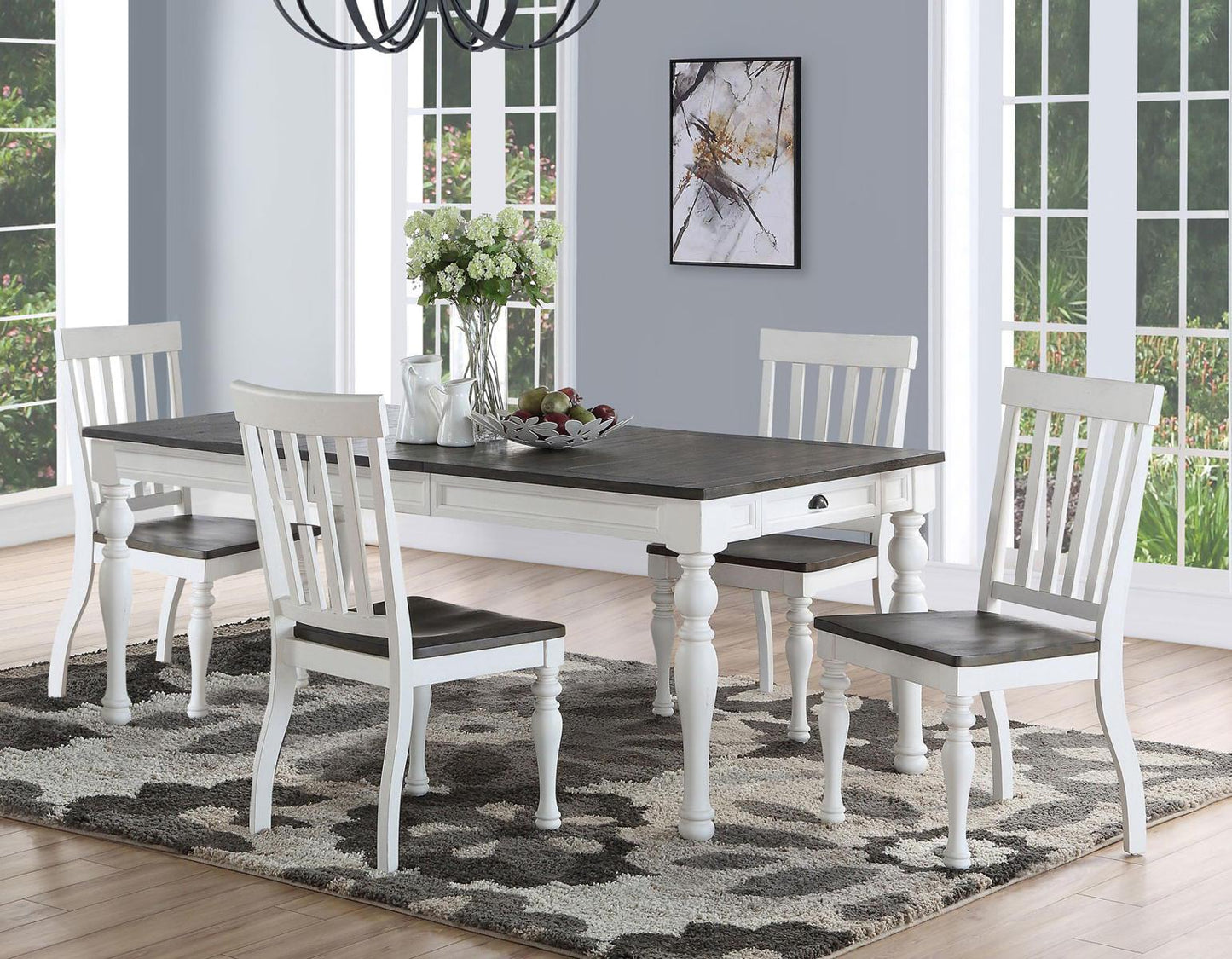 Steve Silver Joanna Dining Table in Two-tone Ivory and Mocha Steve Silver 2