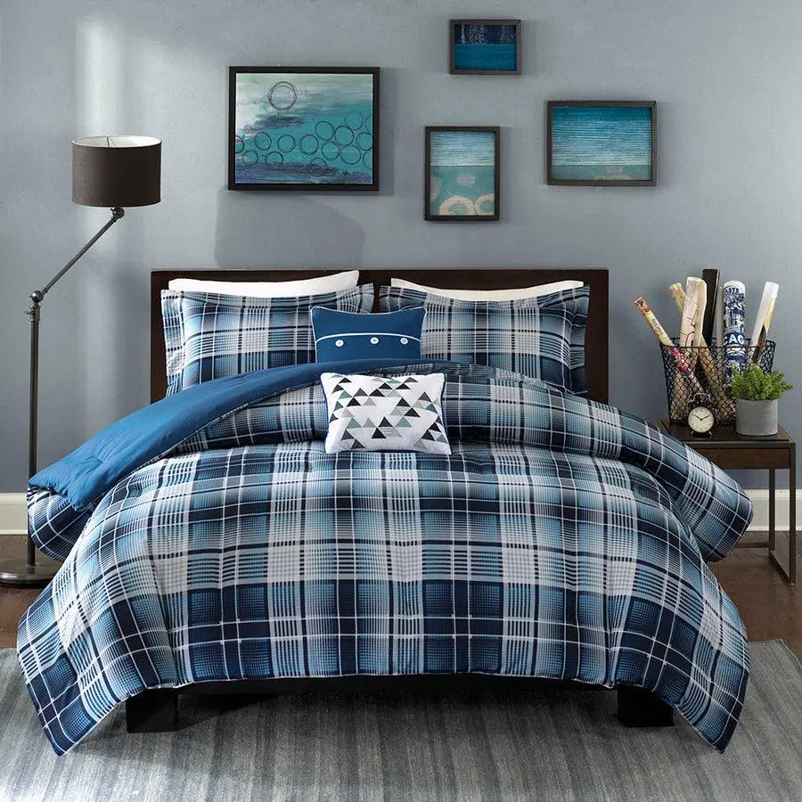 Camilo 4 Piece Comforter Set Blue Twin/Twin XL Olliix.com