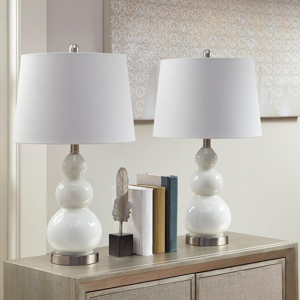 Covey Table Lamp White (Set of 2) Olliix.com
