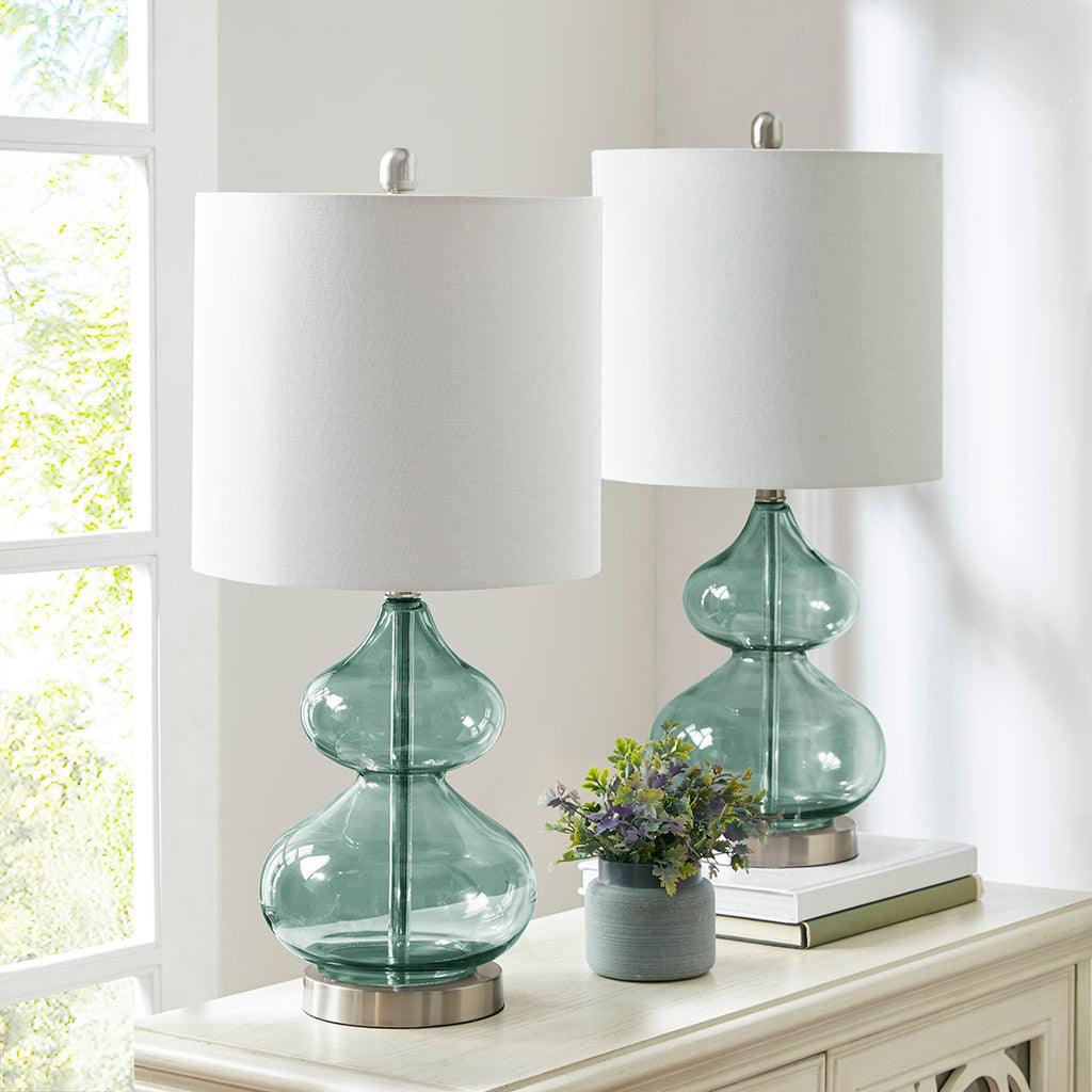 Ellipse Table Lamp Blue (Set of 2) Olliix.com
