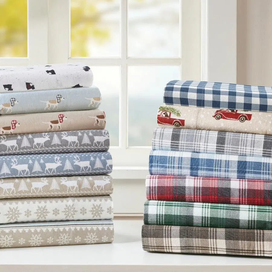 Flannel California King Cotton Sheet Set Tan Olliix.com