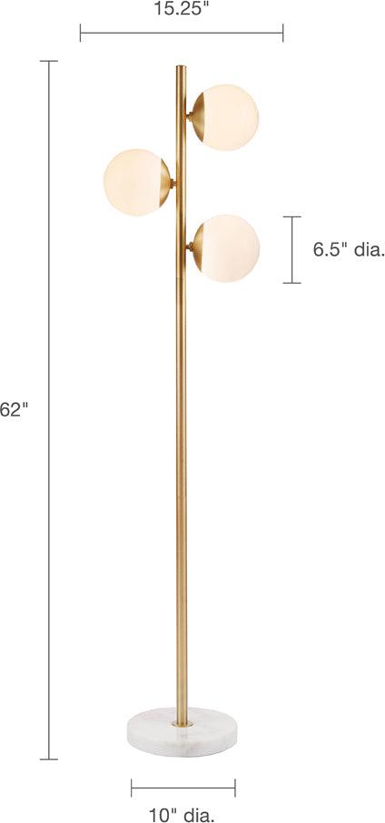 Holloway Floor Lamp White & Gold Olliix.com