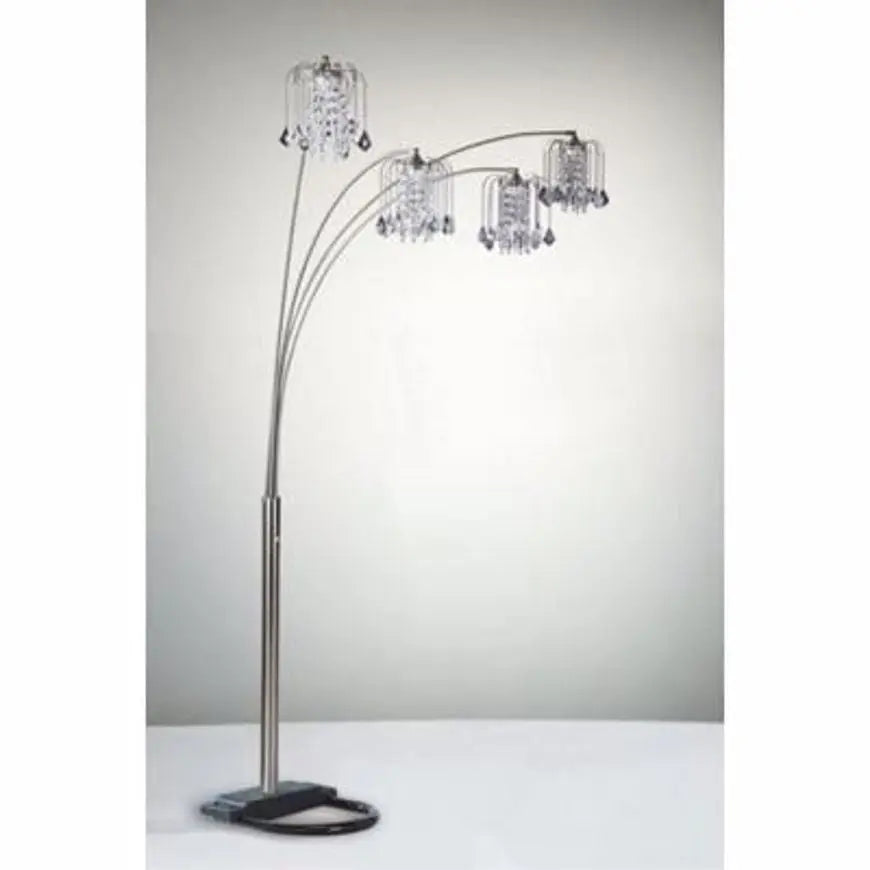 Rain Drop Arc Pewter 84" Floor Lamp Crown Mark