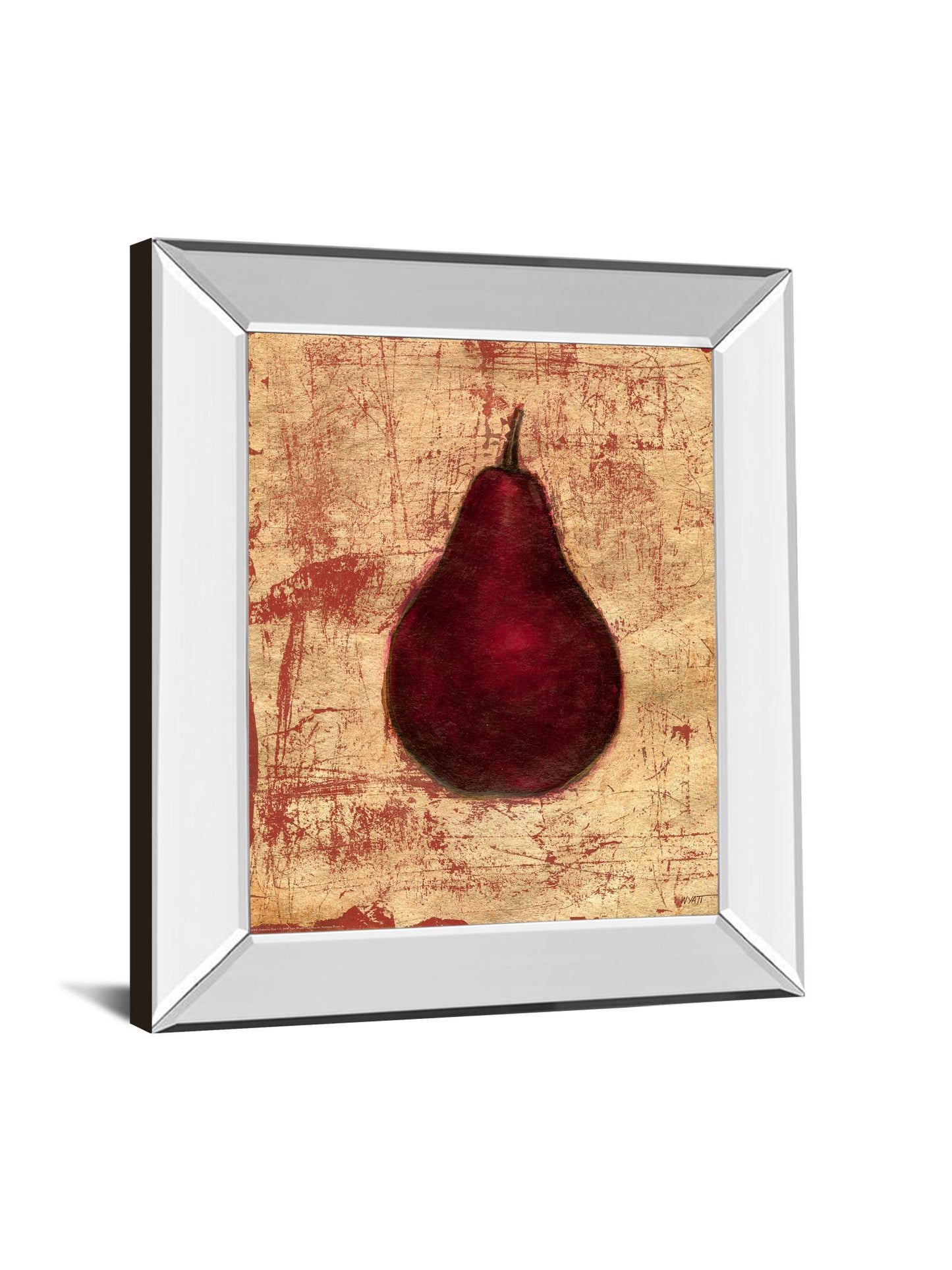 Crimson Pear By Norman Wyatt, Jr. - Mirror Framed Print Wall Art - Red Classy Art