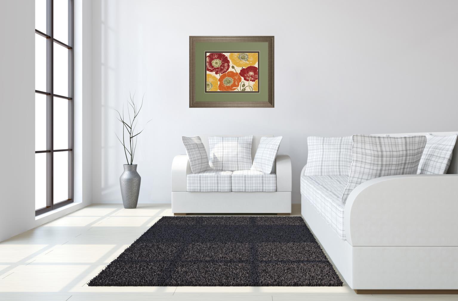 A Poppy's Touch I Spice By Daphne Brissonnet - Framed Print Wall Art - Orange Classy Art