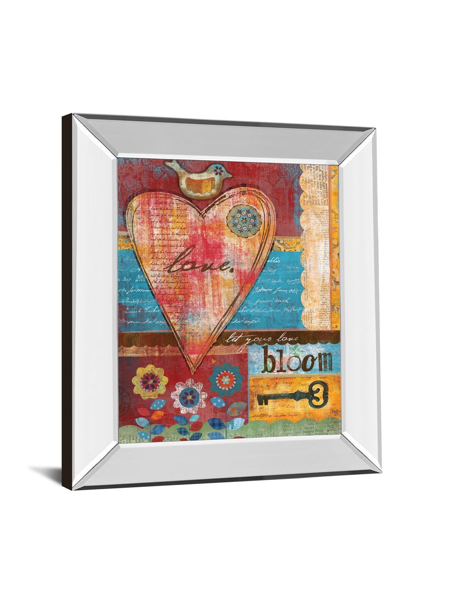 Love By Mollie B - Mirror Framed Print Wall Art - Red Classy Art