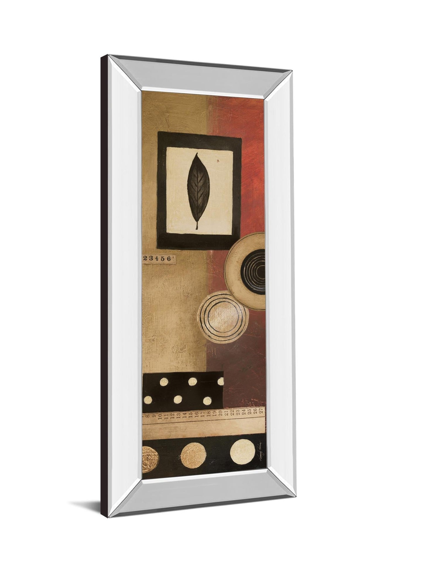 Radius Panel I By Kimberly Poloson - Mirror Framed Print Wall Art - Dark Brown Classy Art