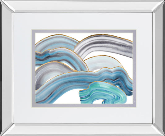 Cloudy Day I By Melissa Wang, Mirrored Frame - Light Blue Classy Art