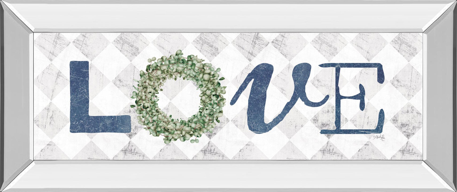 Love With Eucalyptus Wreath I By Marla Rae - Light Blue Classy Art