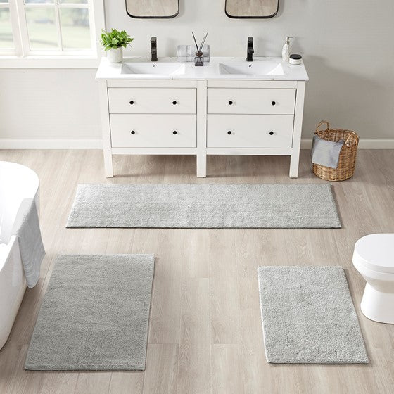 Feather Touch Reversible Bath Rug Grey Olliix.com