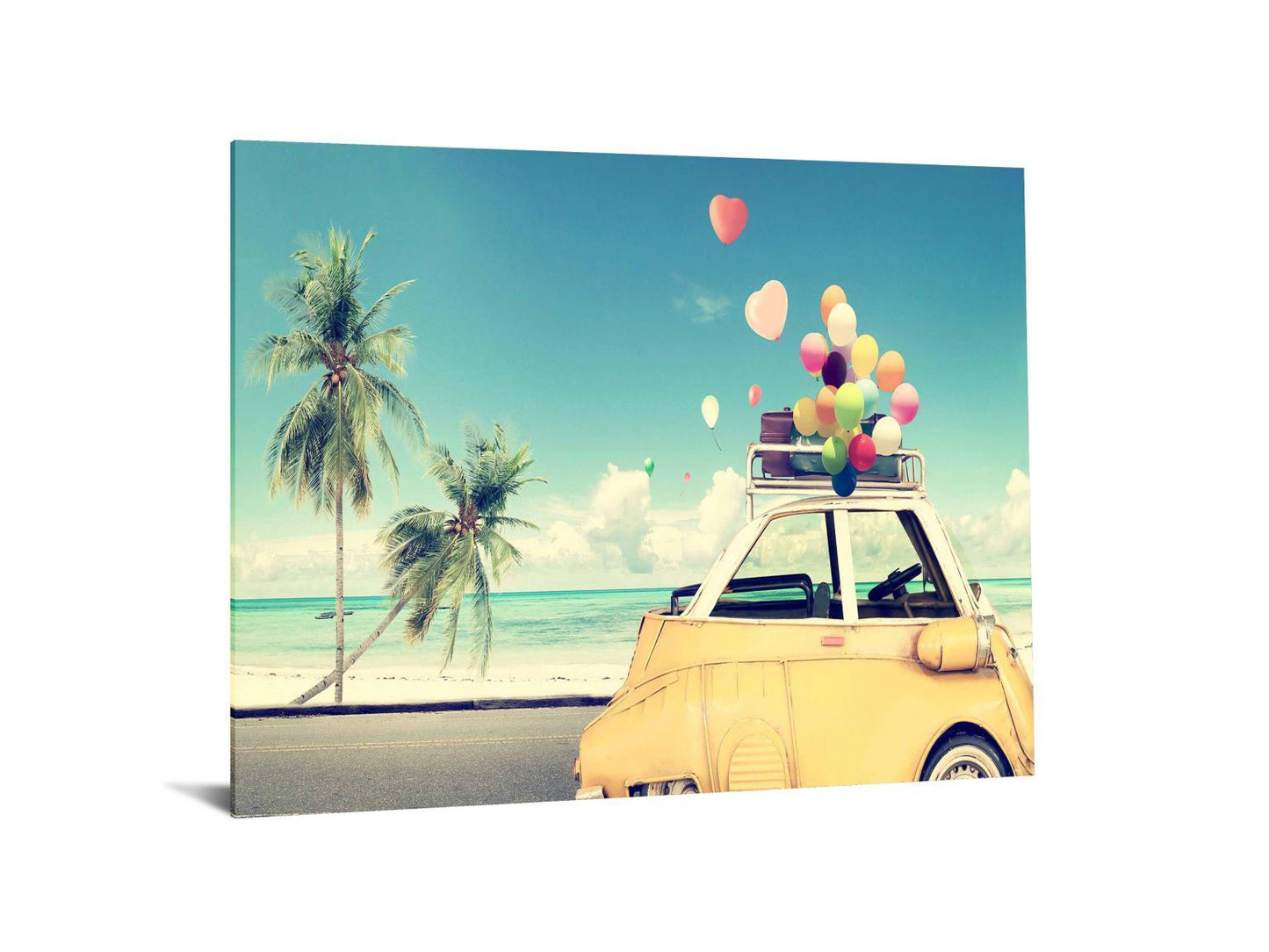 Floating Tempered Glass With Foil Vacation - Blue Classy Art