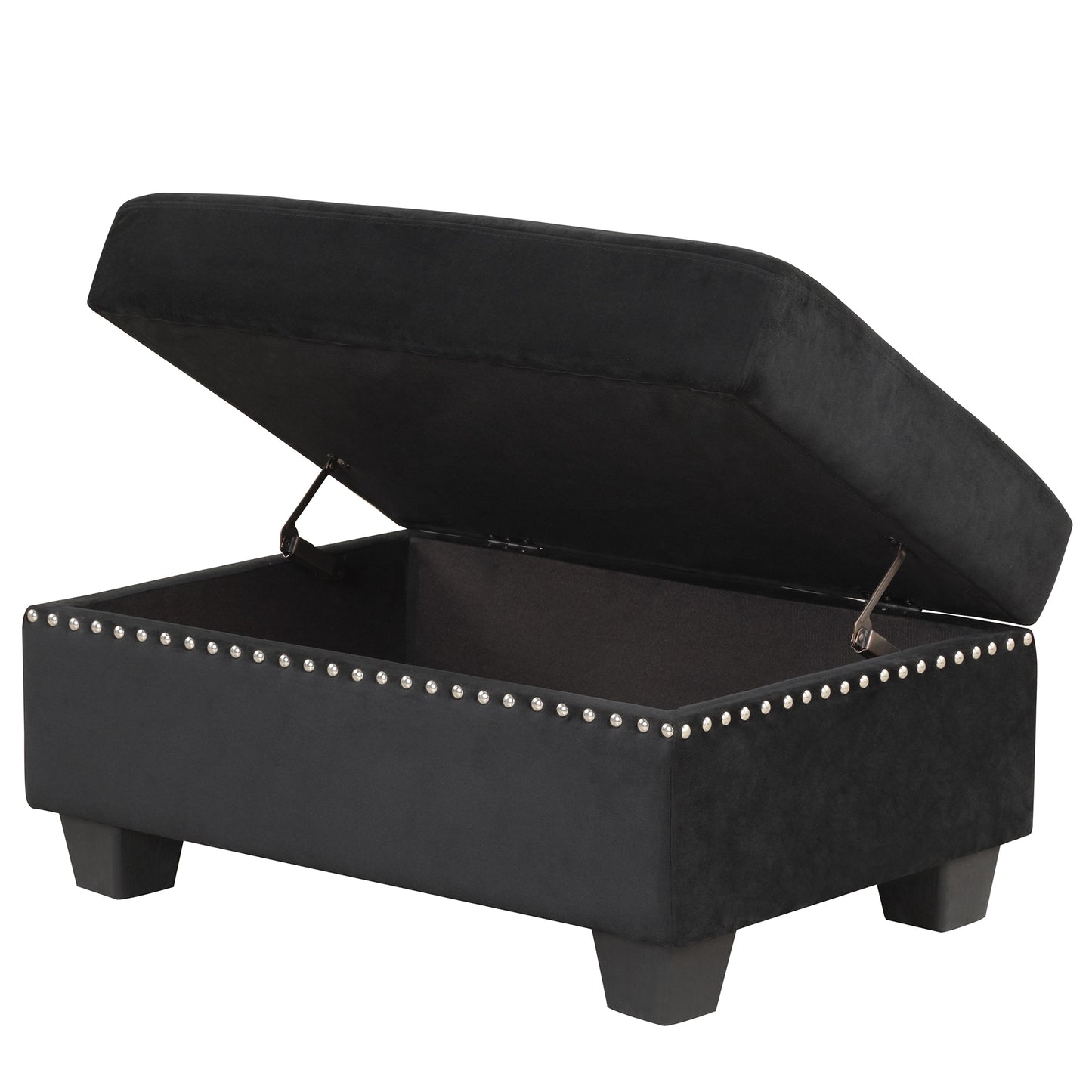 104.5" Reversible Sectional Sofa Space Saving with Storage Ottoman Rivet Ornament L-
shape Couch for Small or Large Space Dorm Apartment,Black(Old:SG000406AAA) House to Home Furnishings LLC