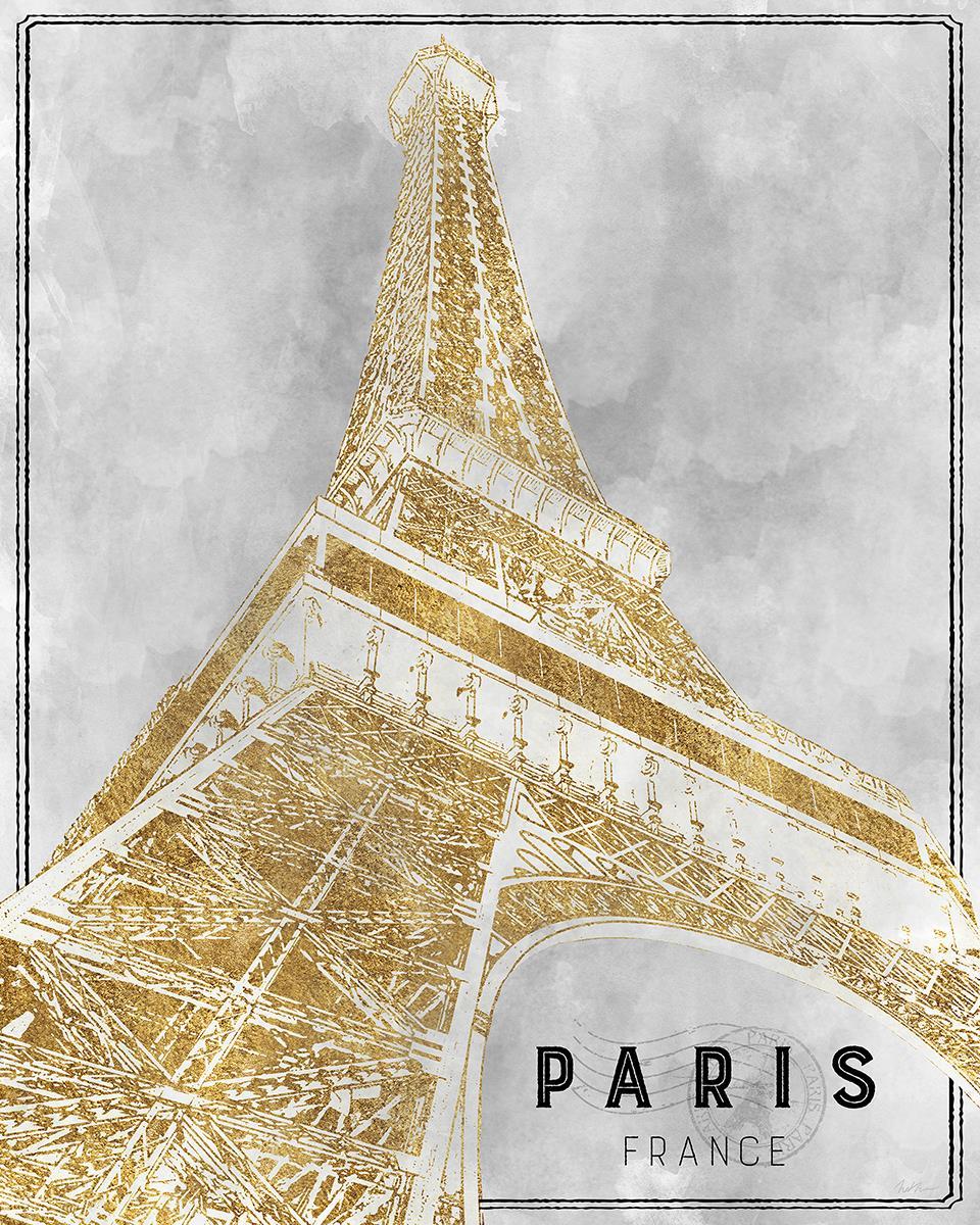 Shimmering Eiffel By Natalie Carpentieri (Small) - Gold Classy Art