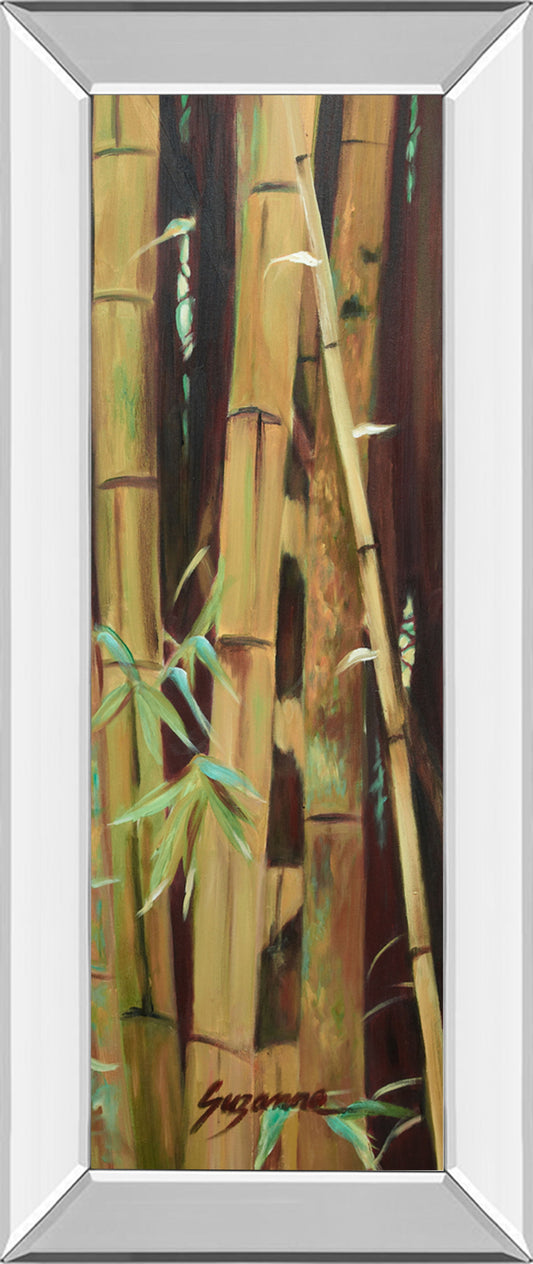 Bamboo Finale Il By Suzanne Wilkins - Mirror Framed Print Wall Art - Green Classy Art