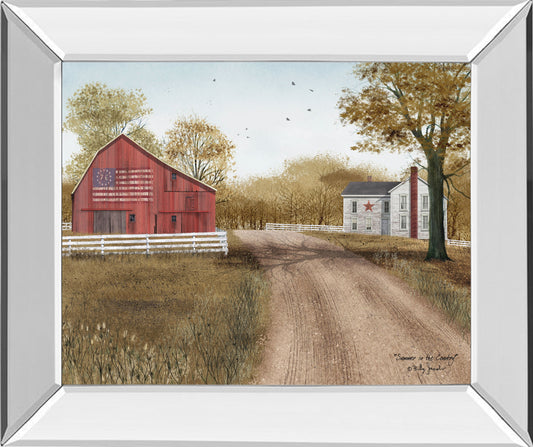 Summer In The Country By Billy Jacobs - Mirror Framed Print Wall Art - Dark Brown Classy Art