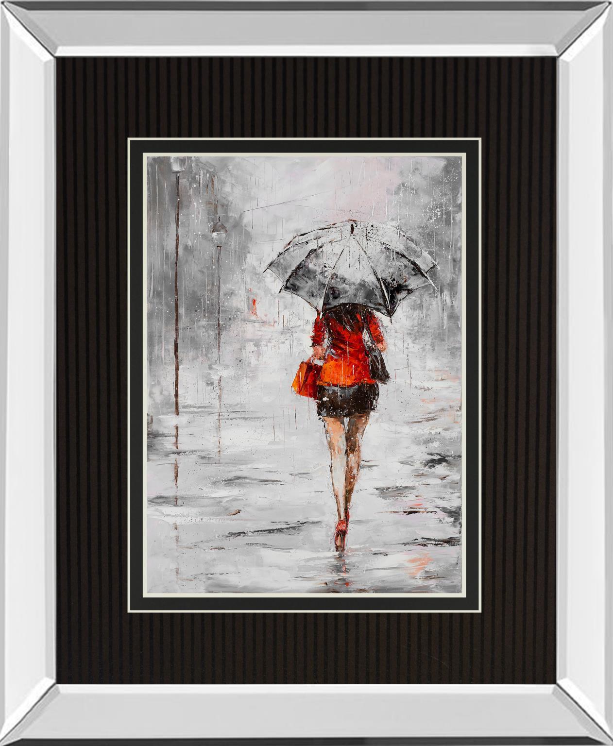 City in the Rain II By Jolanta Kowalik - Red Classy Art