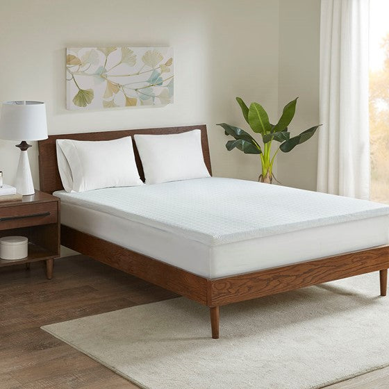 2" Memory Foam Mattress Topper White Twin XL Olliix.com