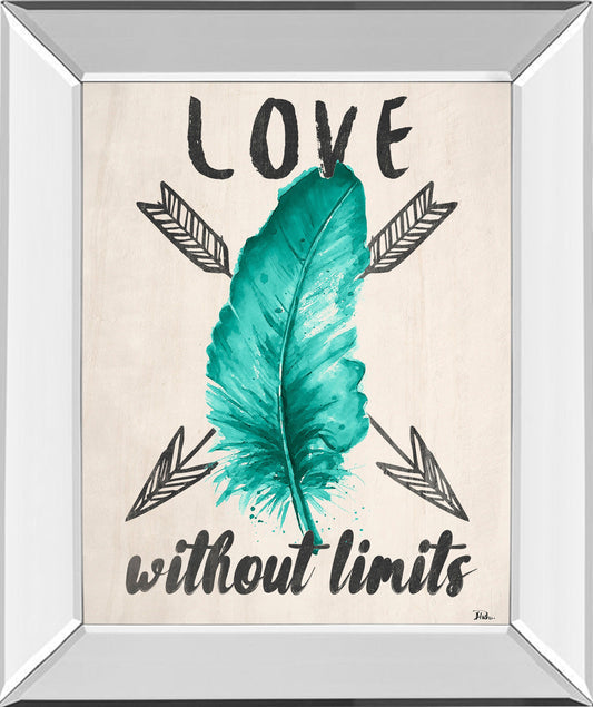 Teal Fearless Limits Il By Patricia Pinto - Mirror Framed Print Wall Art - Green Classy Art